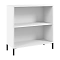 Bush Furniture Essence 30"H 2-Shelf Bookcase, White, Standard Delivery 1 thumbnail image