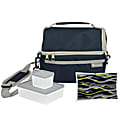 Bentology 4-Piece Lunch Kit With Dual-Compartment Tote, Night, Blue/Gray 1 thumbnail image