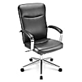 Realspace® Maryton Leather High-Back Executive Chair, 45 1/4"H x 25 1/4"W x 31 1/2"D, Graphite Gray/Chrome 1 thumbnail image