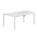 Inval Madeira Indoor And Outdoor Rectangular Plastic Patio Dining Table, 29-1/8” x 70-7/8”, White/Gray 1 thumbnail image