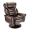 Realspace® Fairboro Leather Recliner Chair With Ottoman, 43 7/10"H x 38 3/16"W x 35 1/16"D, Brown 1 thumbnail image