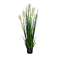 Nearly Natural Plume Grass 48”H Artificial Plant With Planter, 48”H x 16”W x 16”D, Green/Black