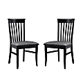 Linon Chelford Faux Leather Side Chairs, Dark Gray/Black, Set Of 2 Chairs