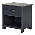 South Shore Ulysses 1-Drawer Nightstand, 22-1/2"H x 21-3/4"W x 17-3/4"D, Blueberry