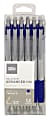 Office Depot® Brand Advanced Ink Retractable Ballpoint Pens, Bold Point, 1.2 mm, Silver Barrel, Blue Ink, Pack Of 12