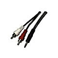 Steren Stereo Audio Y-adapter Cable - RCA Male, Mini-phone Male - 6ft - Black
