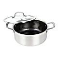 Brentwood® 3-Ply Hybrid Non-Stick Stainless Steel Dutch Oven with Tempered Glass Lid, 5-Qt., Silver 1 thumbnail image