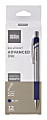 Office Depot® Brand Advanced Ink Retractable Ballpoint Pens, Needle Point, 0.7 mm, Silver Barrel, Blue Ink, Pack Of 12