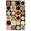 Lavish Home Area Rug, Contemporary Circles, 91" x 60", Green/Ivory