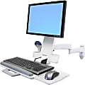 Ergotron 200 Series - Mounting kit (articulating arm, barcode scanner holder, keyboard tray with left/right mouse tray) - for LCD display / PC equipment - steel - white - screen size: up to 24" - wall-mountable