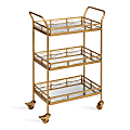 Kate and Laurel Ketia Glam 3-Tier Metal Bar Cart, 35"H x 23"W x 13"D, Gold 1 thumbnail image