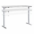 Move 40 Series by Bush Business Furniture Height-Adjustable Standing Desk, 72" x 30", White/Cool Gray Metallic, Standard Delivery