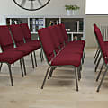 Flash Furniture HERCULES Series Stacking Church Chair, Burgundy/Silvervein