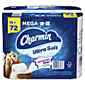 Charmin Ultra Soft 2-Ply Mega Roll Toilet Paper, 4" x 4", White, 224 Sheets Per Roll, Pack Of 18 Rolls
