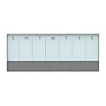 U Brands Glass Dry-Erase Weekly Calendar, 14 1/4" x 35", White Board, White Aluminum Frame