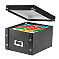 Snap N Store® Index Card Storage File Box, 5" x 8", 50% Recycled, Black 1 thumbnail image