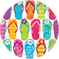 Amscan Summer Luau Flip Side Paper Plates, 9", Multicolor, Pack Of 60 Plates 1 thumbnail image