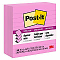 Post-it® Super Sticky Pop-up Lined Notes Refills, 4" x 4", Neon Pink, Pack of 5