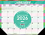 2026 Willow Creek Press Desk Pad Calendar, 22" x 17", Watercolor Stripes, January To December, 57292 1 thumbnail image