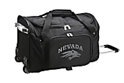 Denco Sports Luggage Rolling Duffel Bag, Nevada Wolf Pack, 22"H x 12"W x 12"D, Black
