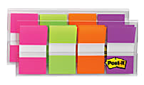 Post-it® Flags, 1" x 1 -11/16", Assorted Colors, 20 Flags Per Pad, Pack Of 8 Pads