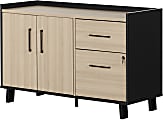 South Shore Kozack 47-1/2"W x 18-1/4"D Lateral 2-Drawer File Cabinet Credenza, Soft Elm/Matte Black 1 thumbnail image