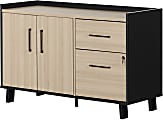 South Shore Kozack 47-1/2"W x 18-1/4"D Lateral 2-Drawer File Cabinet Credenza, Soft Elm/Matte Black