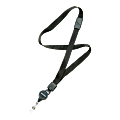 SKILCRAFT® Neck Lanyard With Retractable ID Card Reel, Black, Pack Of 12 (AbilityOne 8455-01-613-0199) 1 thumbnail image