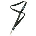 SKILCRAFT® Deluxe Lanyard With Bulldog Clip, 36", Black, Pack Of 12 (AbilityOne 8455-01-613-0200)