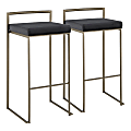 LumiSource Fuji Stackable Bar Stools, Bronze/Black, Set Of 2 Stools 1 thumbnail image