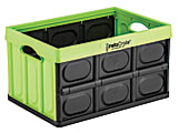 InstaCrate™ Collapsible Storage Crate, 11 1/2"H x 20 1/2"W x 14"D, Green/Black 1 thumbnail image