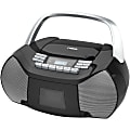 Naxa Portable CD/Cassette Boombox - 1 x Disc - 2.40 W - Silver, Black - CD-DA - Auxiliary Input 1 thumbnail image