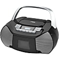 Naxa Portable CD/Cassette Boombox - 1 x Disc - 2.40 W - Silver, Black - CD-DA - Auxiliary Input