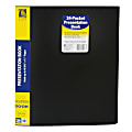 C-Line® Bound Sheet Protector Presentation Book, 24 Pockets, 8 1/2" x 11", Black, Pack Of 4