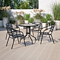 Flash Furniture Restaurant Stack Chairs, Black, Set Of 4 Chairs 1 thumbnail image