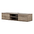 South Shore Agora Wall-Mounted Media Console, 11-1/2"H x 57"W x 17-3/4"D, Weathered Oak