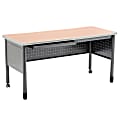 OFM 66-Series Table/Desk With Pencil Drawers, 29"H x 55"W x 25 1/2"D, Maple