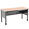 OFM 66-Series Table/Desk With Pencil Drawers, 29"H x 59"W x 25 1/2"D, Maple