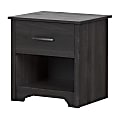 South Shore Fusion 1-Drawer Nightstand, 22-1/2"H x 21-3/4"W x 17-3/4"D, Gray Oak 1 thumbnail image