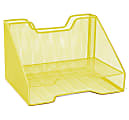 Mind Reader 3-Compartment Desk Organizer, 8-1/4”H x 12-1/2”W x 9-3/4”D, Yellow