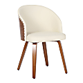 LumiSource Ahoy Side Chair, Cream/Walnut