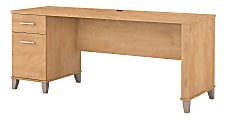 Bush Furniture Somerset Office 72"W Computer Desk With Drawers, Maple Cross, Standard Delivery