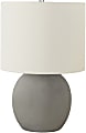 Monarch Specialties Pugh Table Lamp, 20”H, Ivory/Gray