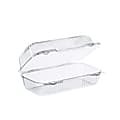 Dart StayLock Plastic Hinged Containers, 9"H x 5-3/8"W x 3-1/2"D, Clear, Pack Of 250 Containers