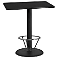 Flash Furniture Laminate Rectangular Table Top With Round Bar-Height Table Base And Foot Ring, 43-1/8"H x 30"W x 42"D, Black 1 thumbnail image