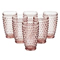 Martha Stewart Hobnail Handmade Glass Tumbler Set, 14.3 Oz, Pink, Set Of 6 Pieces 1 thumbnail image