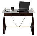 Realspace® Merido Writing Desk with Storage, Espresso/Silver