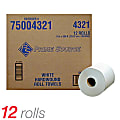 Prime Source® Hardwound White Roll Towels, 7 7/8" x 350', Case Of 12 Rolls