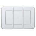 Amscan Plastic Rectangular Sectional Trays, 9" x 14-1/4", Clear, Pack Of 5 Trays