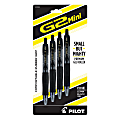Pilot G2 Mini Gel Pens, Fine Point, 0.7 mm, Black Barrel, Black Ink, Pack Of 4 Pens 1 thumbnail image